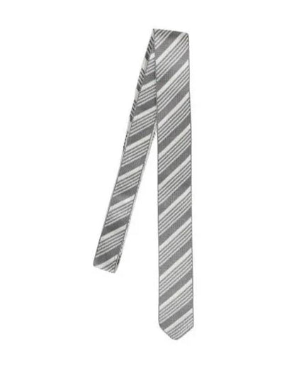 Striped Silk Tie Light Grey - THOM BROWNE - BALAAN 2