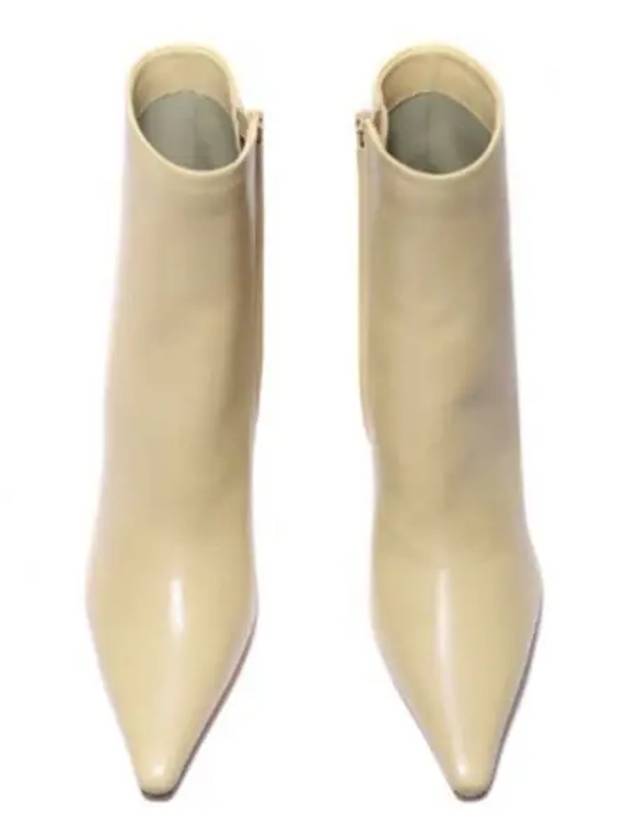 Leather Heel Middle Boots Beige - BOTTEGA VENETA - BALAAN 2