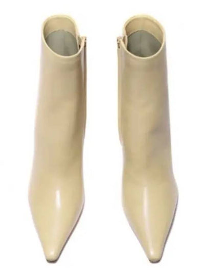 Leather Heel Middle Boots Beige - BOTTEGA VENETA - BALAAN 2