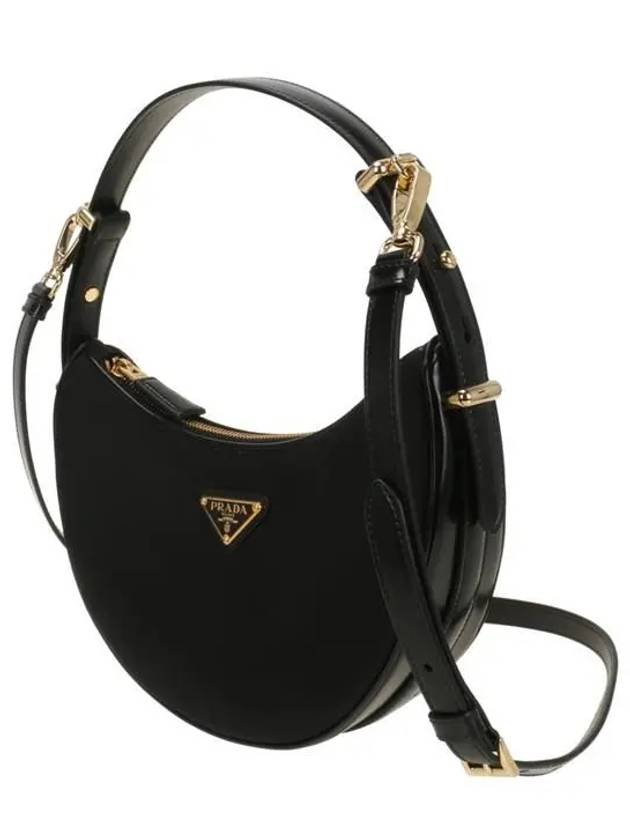 Arque Re-Nylon Leather Shoulder Bag Black - PRADA - BALAAN 3