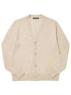 Keve Face Wool V-neck Cardigan Oatmeal Melange - ACNE STUDIOS - BALAAN 3