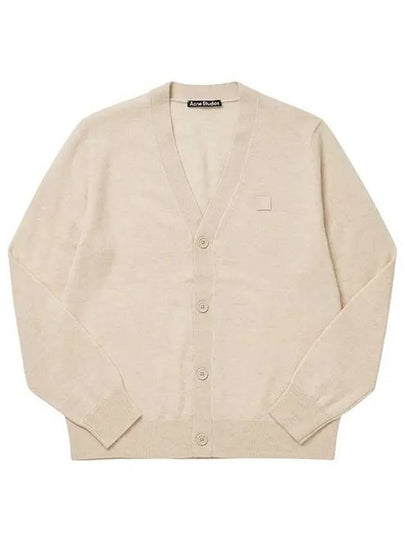 Keve Face Wool V-neck Cardigan Oatmeal Melange - ACNE STUDIOS - BALAAN 2