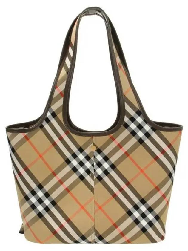 Check Small Tote Bag Sand - BURBERRY - BALAAN 4