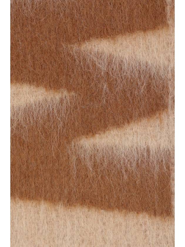 Logo Wool Mohair Blend Fringe Muffler Brown - MARNI - BALAAN 6