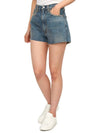 Low Cut Hem Denim Cotton Shorts Blue - MAISON MARGIELA - BALAAN 6