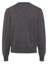 Heart Logo Wool Cardigan Heather Grey - AMI - BALAAN 3