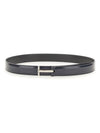 T Buckle Leather Belt Dark Navy - TOM FORD - BALAAN 4