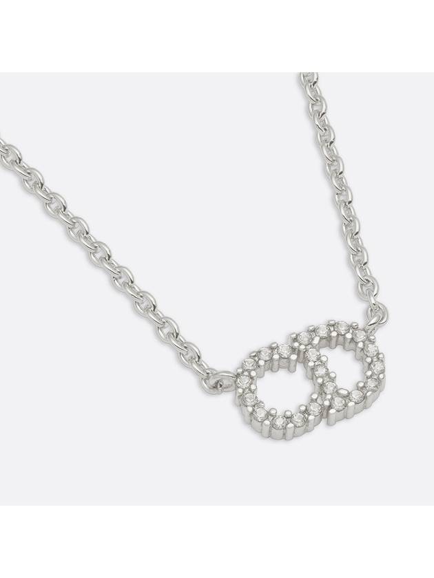 Claire D Rune White Crystal Necklace Silver - DIOR - BALAAN 3