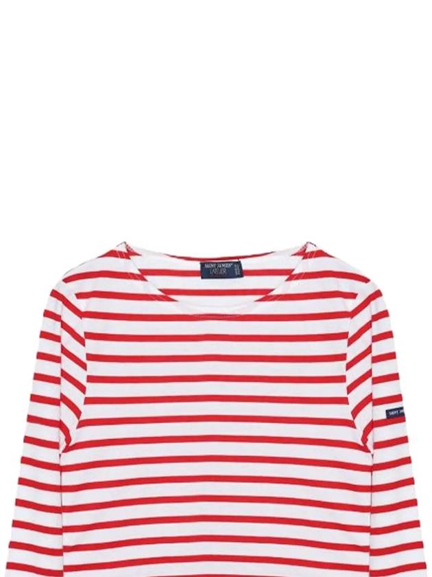 Minquiers Modern Stripe Long Sleeve T-Shirt Red - SAINT JAMES - BALAAN 3