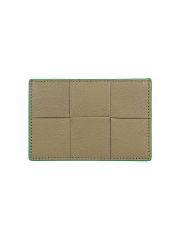 Green Line Intrecciato Cassette Card Wallet Taupe - BOTTEGA VENETA - BALAAN 1