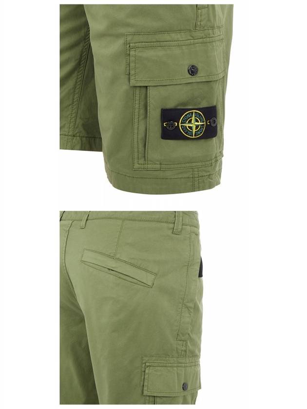 Cotton Twill Bermuda Cargo Shorts Khaki - STONE ISLAND - BALAAN 6