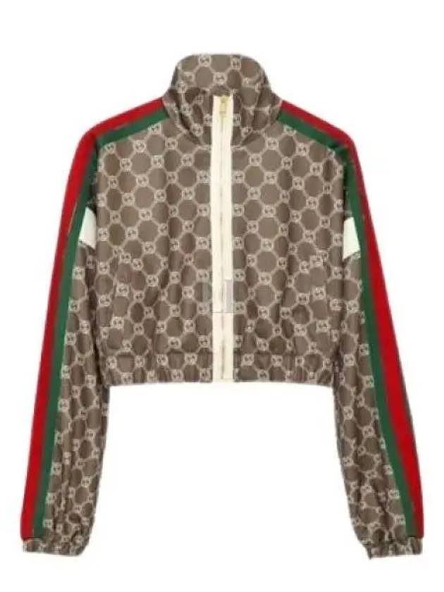 Interlocking G Zip-up Crop Jacket Brown - GUCCI - BALAAN 2