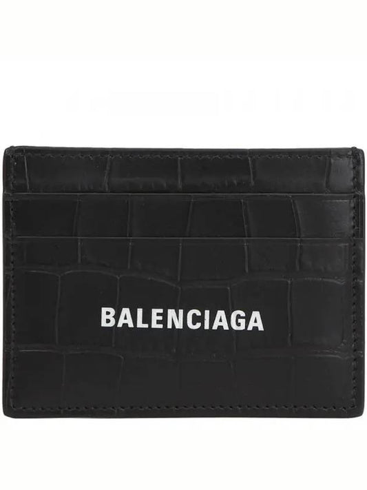 Crocodile Logo Card Wallet Black - BALENCIAGA - BALAAN 2