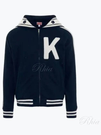 Elephant Zipper Hooded Jacket Midnight Blue - KENZO - BALAAN 2