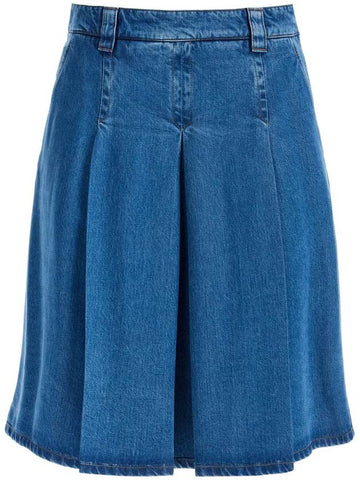 "chambray pleated midi - MIU MIU - BALAAN 1