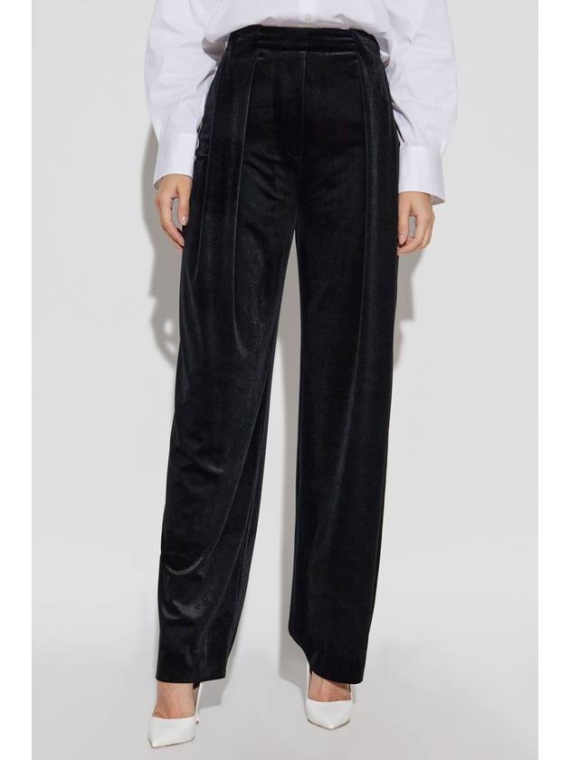 Balmain Velvet Trousers With Front Darts, Women's, Black - BALMAIN - BALAAN 3