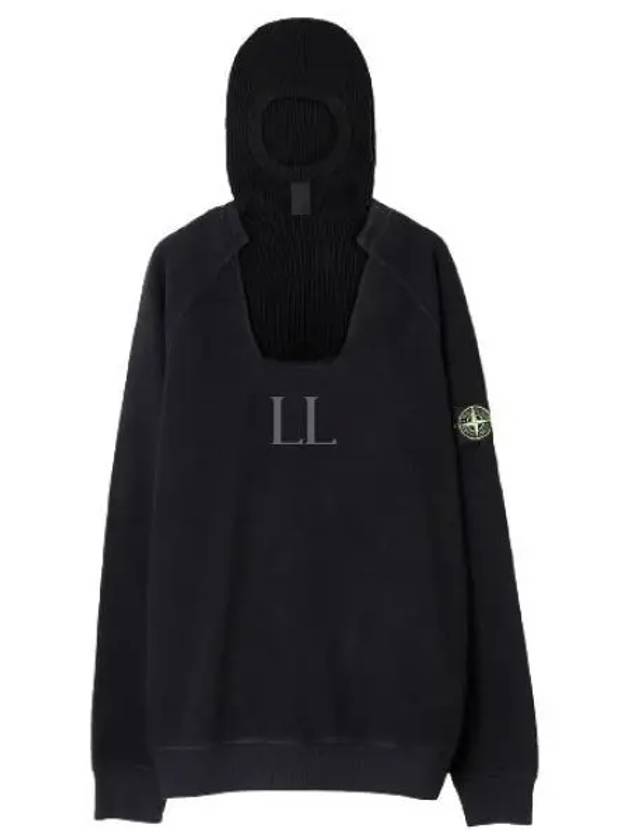 Gauzed Regular Fit Cotton Nylon Fleece Hoodie Black - STONE ISLAND - BALAAN 2