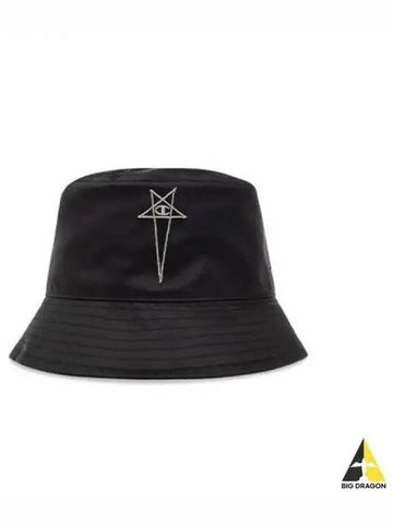 Rick Owens Champion Edition Bucket Hat Black Cap CM02C5795 CHNY - RICK OWENS - BALAAN 1