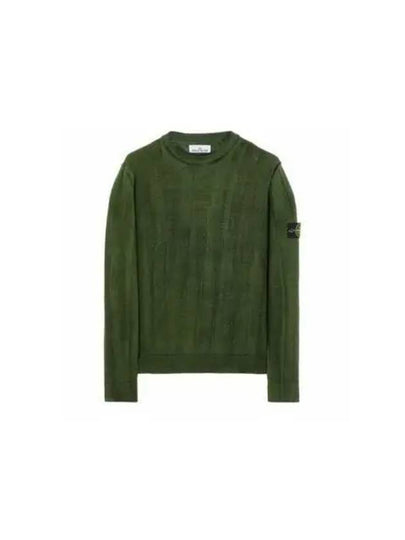 Waffen Patch Wool Knit Top Olive - STONE ISLAND - BALAAN 2