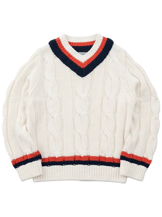 Cotton Cable Tennis Knit Top Ivory - ROND&DEMARRER - BALAAN 2