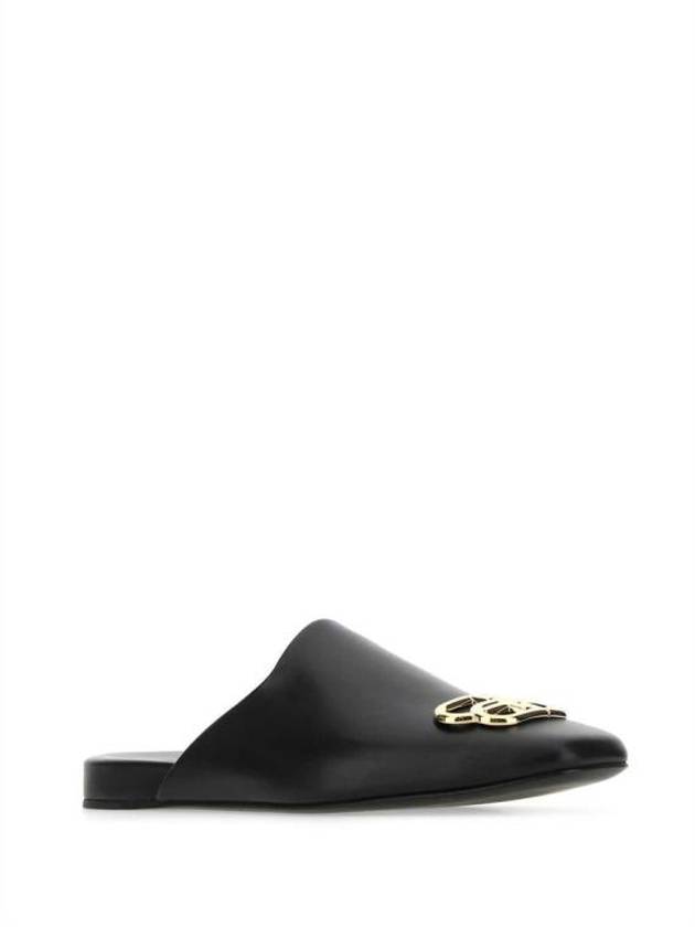 BB Logo Leather Mule Black - BALENCIAGA - BALAAN 3