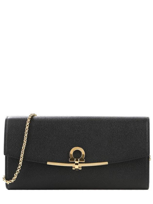 Gancini Calfskin Mini Shoulder Bag Black - SALVATORE FERRAGAMO - BALAAN 2