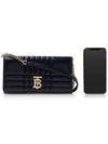 Women's Detachable Strap Quilted Leather Lola Cross Bag Black Light Gold - BURBERRY - BALAAN 7