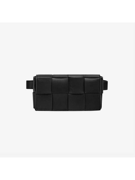 Intrecciato Mini Cassette Belt Bag Black - BOTTEGA VENETA - BALAAN