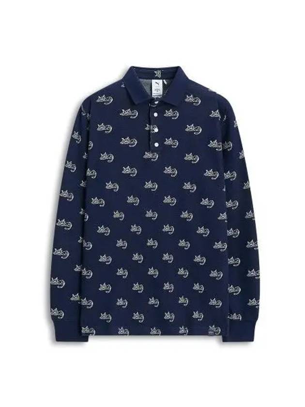 Jacquard Polo Shirt Navy - PUMA - BALAAN 2