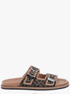 Men's Peel Jacquard Fabric Sandals Brown - FENDI - BALAAN 3