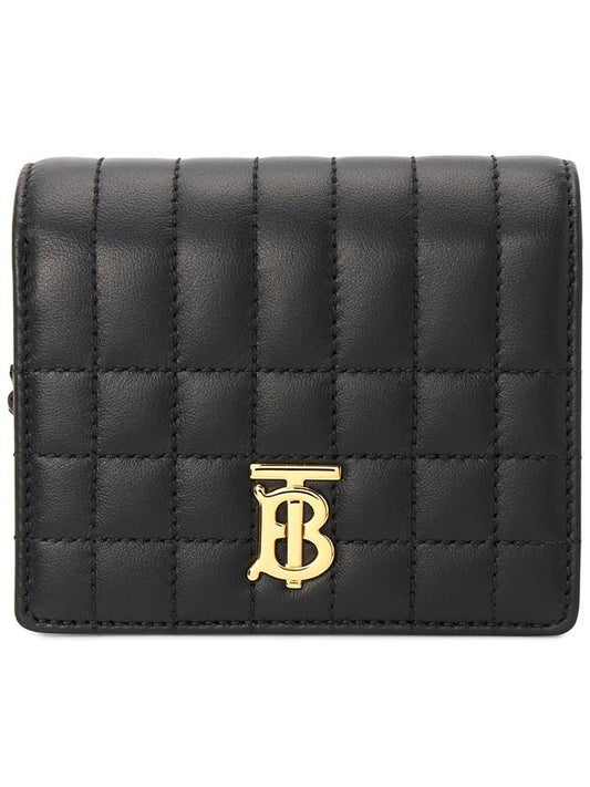 Lola Small Quilted Leather Folding Wallet Black Light Gold - BURBERRY - BALAAN 2