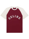 Vintage Burgundy White Flocking Tee RX003671Q CAD9 - CELINE - BALAAN 1