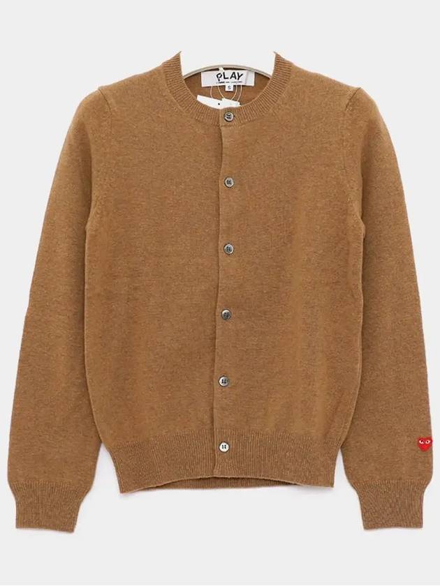 P1N0913 CAMEL Small Heart Cardigan - COMME DES GARCONS - BALAAN 2