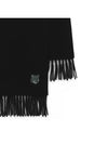 Wool Fox Head Muffler Black - MAISON KITSUNE - BALAAN 4