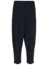 Pleated Straight Pants Navy - ISSEY MIYAKE - BALAAN 3