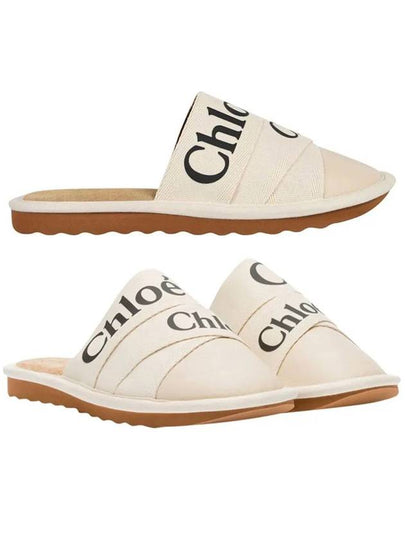 Woody Logo Strap Canvas Slippers White - CHLOE - BALAAN 2