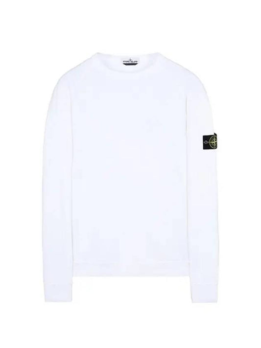 Men's Waffen Patch Washed Sweatshirt White - STONE ISLAND - BALAAN.