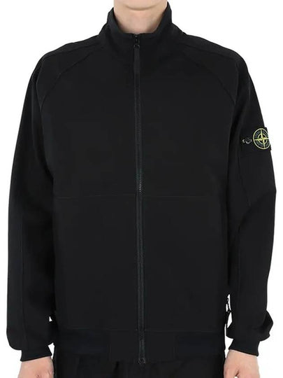 Stretch Technical Fleece Nylon Bomber Jacket Black - STONE ISLAND - BALAAN 2