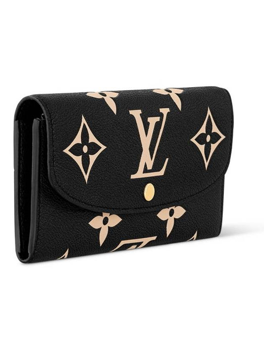 Emilie Bicolor Monogram Empreinte Leather Half Wallet Black - LOUIS VUITTON - BALAAN 2