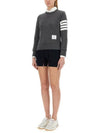 Engineered 4 Bar Stripe Loopback Jersey Knit Crewneck Sweatshirt Dark Grey - THOM BROWNE - BALAAN 3