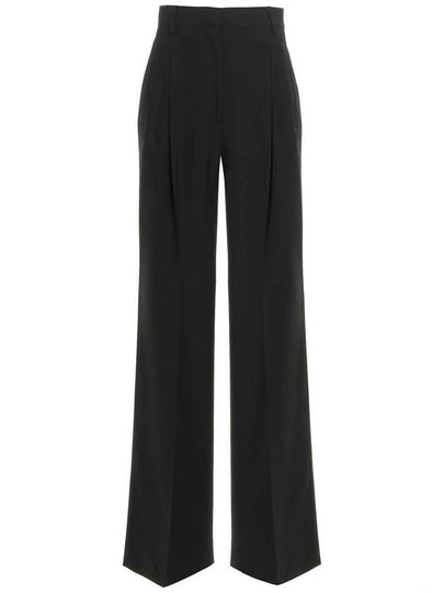 High Waist Wool Wide Pants Black - BURBERRY - BALAAN 2