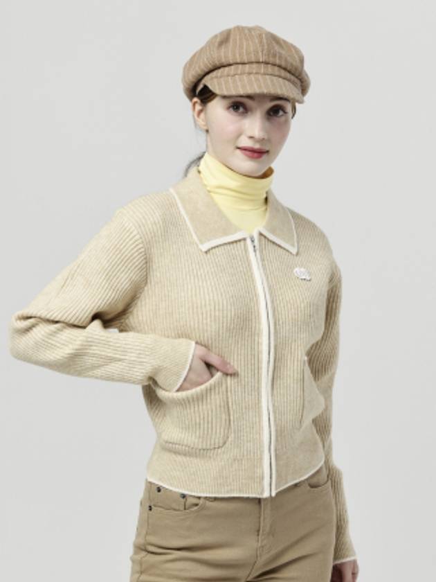 Doyou Know MC Women s Piping Color Scheme Shirt Collar Beige Thick Cardigan DO6242KT20 1 - DOYOUKNOWMC GOLF WEAR - BALAAN 3