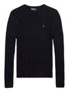 Embroidered Logo Pony Cable Knit Top Black - POLO RALPH LAUREN - BALAAN 1