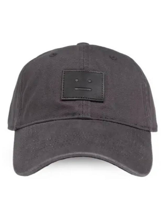 Leather Face Patch Ball Cap Grey - ACNE STUDIOS - BALAAN 2