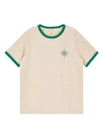 Levis End Ringer Short Sleeve T Shirt Green - LEVI'S - BALAAN 1