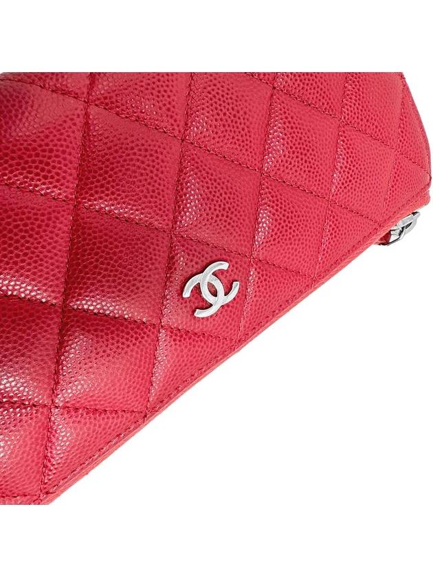 Women s A68778 Caviar skin silver COCO logo zip up long wallet - CHANEL - BALAAN 7