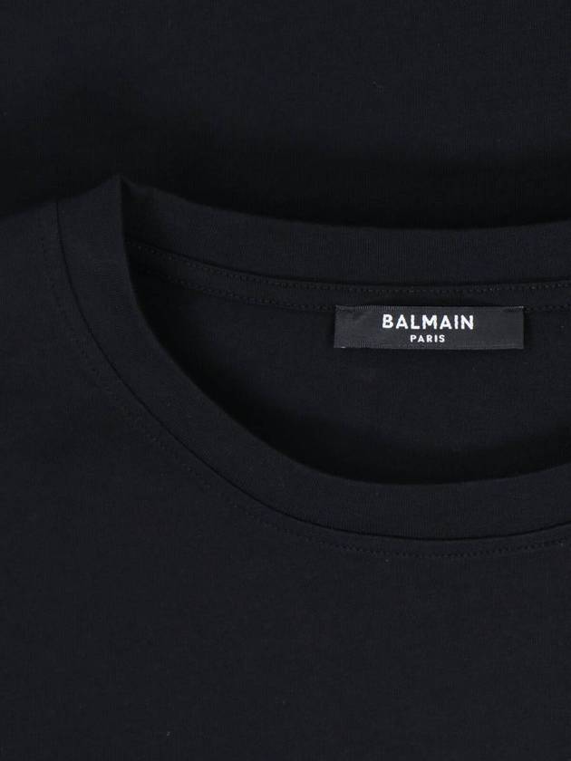 Logo Print Boxy Short Sleeve T-Shirt Black - BALMAIN - BALAAN 4