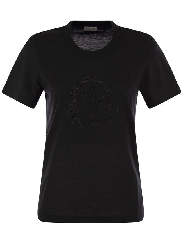 Crystal Logo Short Sleeve T-Shirt Black - MONCLER - BALAAN 2