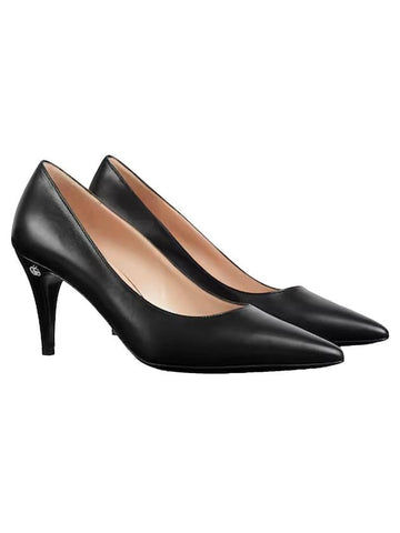 Leather Mid Heel Pumps Black - GUCCI - BALAAN 1