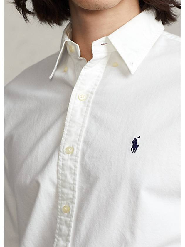 Embroidered Logo Pony Oxford Long Sleeve Shirt White - POLO RALPH LAUREN - BALAAN 5